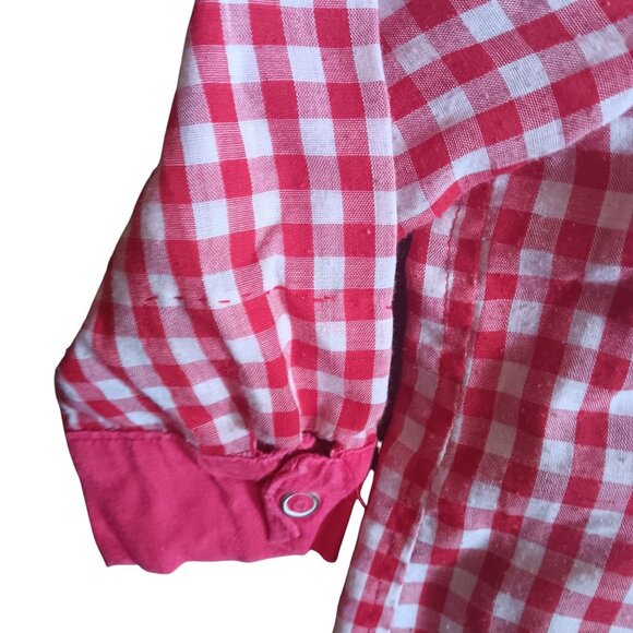 1OF1 5T Girls Vintage Cowgirl Western Top Checkered Snap Shirt Handmade 1970's - Picture 5 of 6